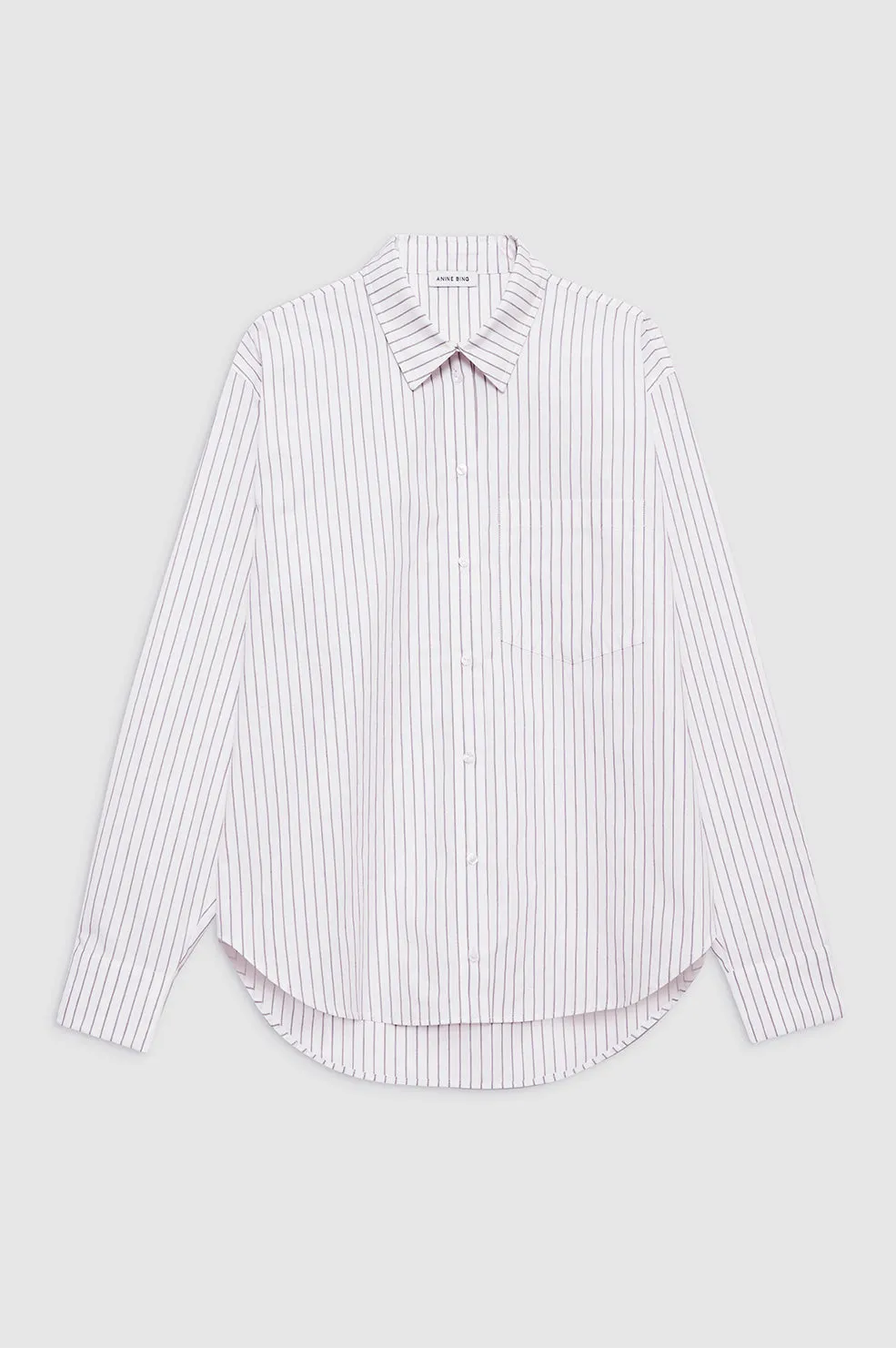 Braxton Shirt - White And Bordeaux Monogram Stripe