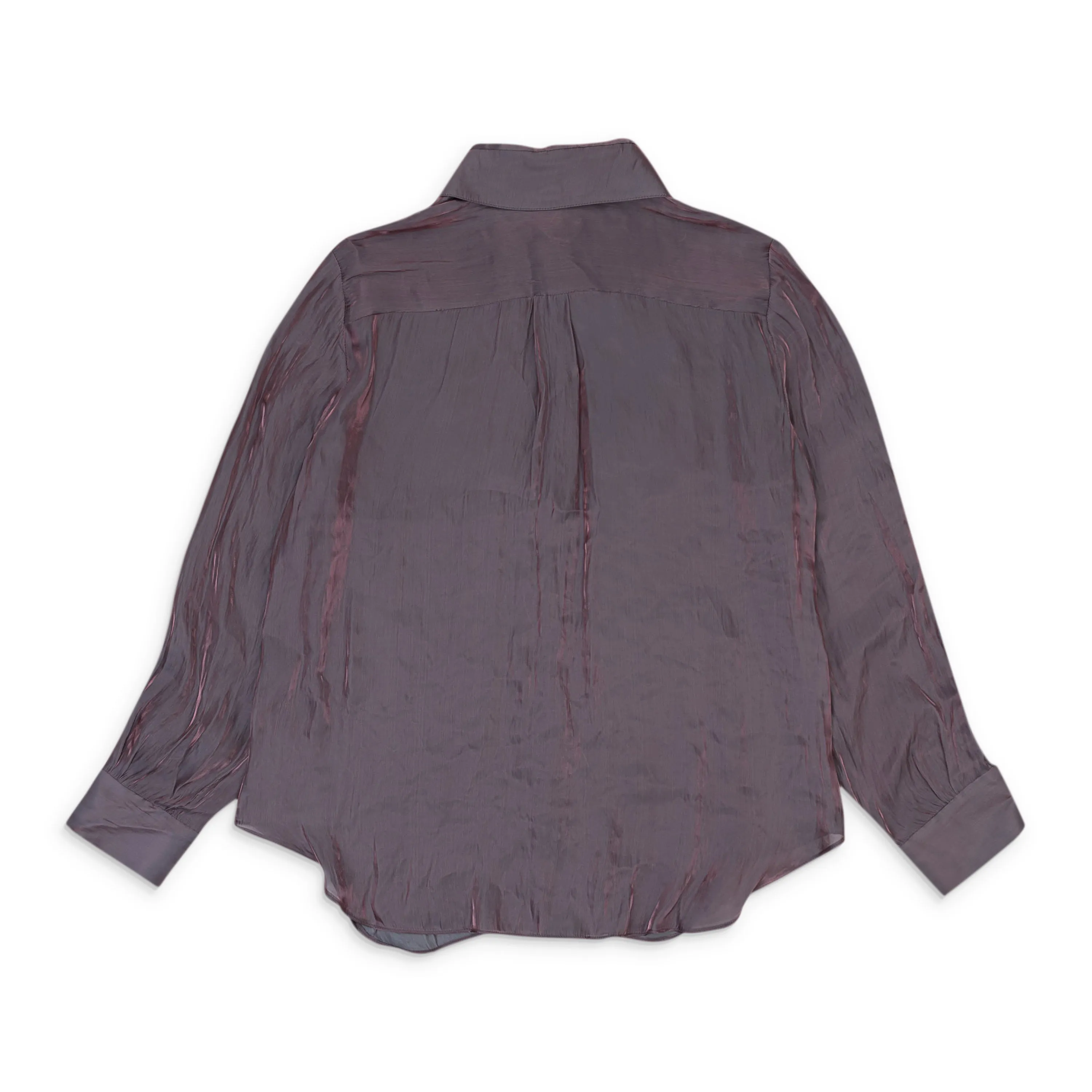 CALLIPYGIAN IRIDESCENT MAROON BUTTON-UP