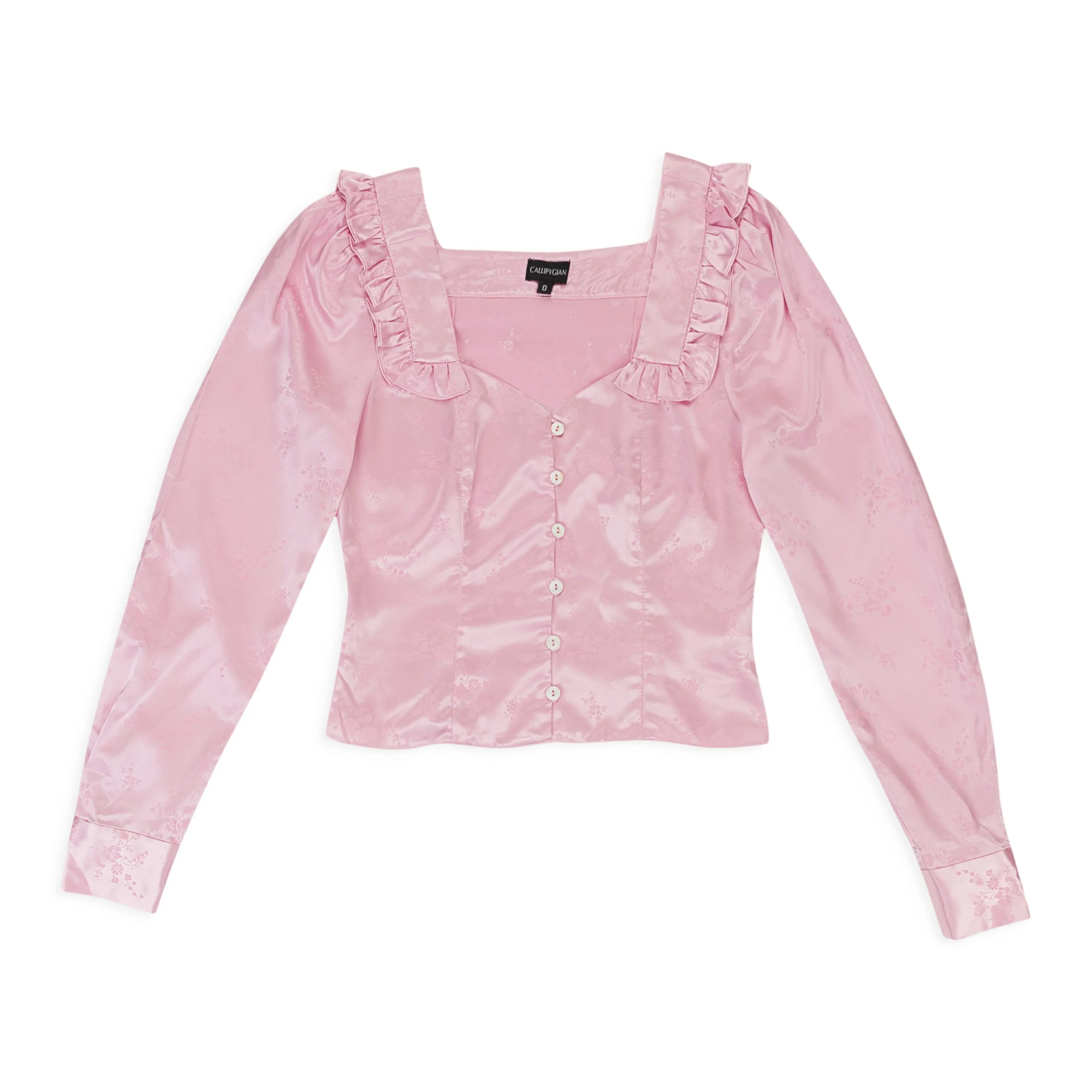 CALLIPYGIAN JACQUARD PINK BUTTON-UP