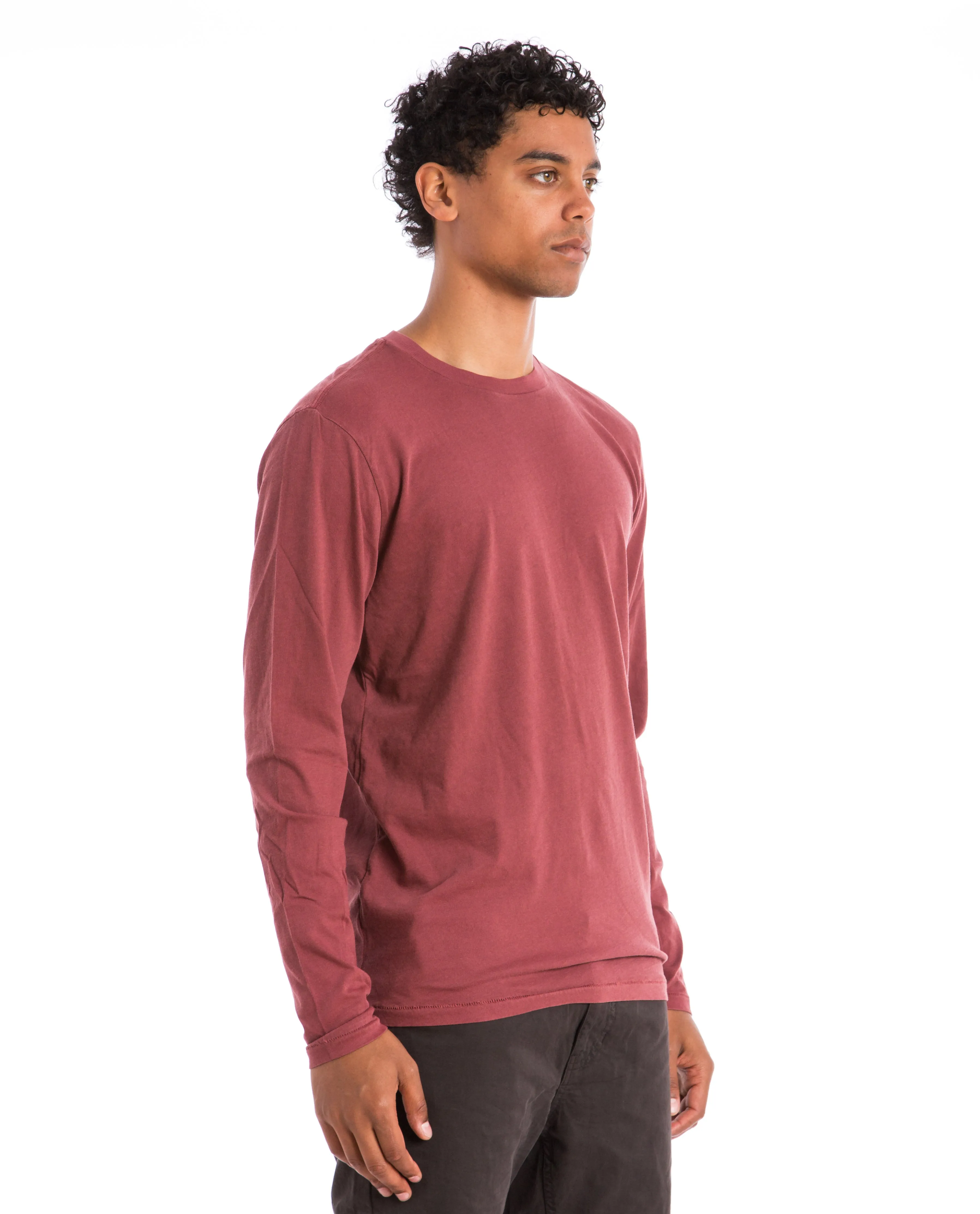 Crewneck Long Sleeve Tee Bordeaux