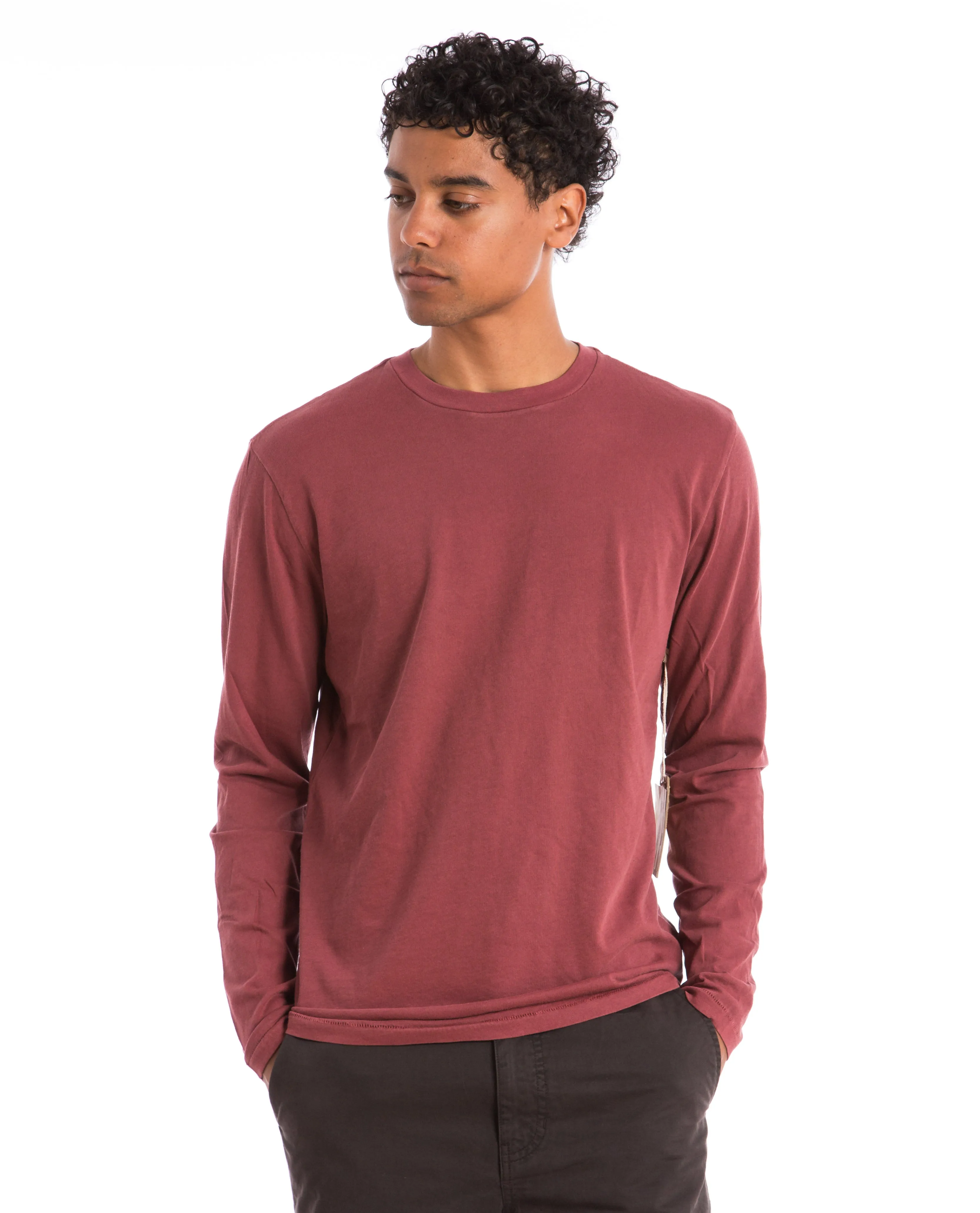 Crewneck Long Sleeve Tee Bordeaux