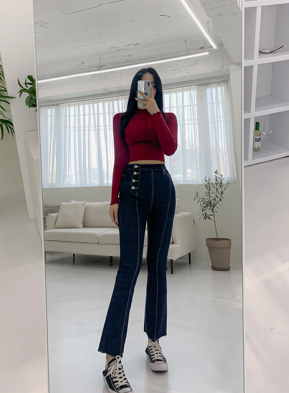 High Waist Bootcut Jeans IM20