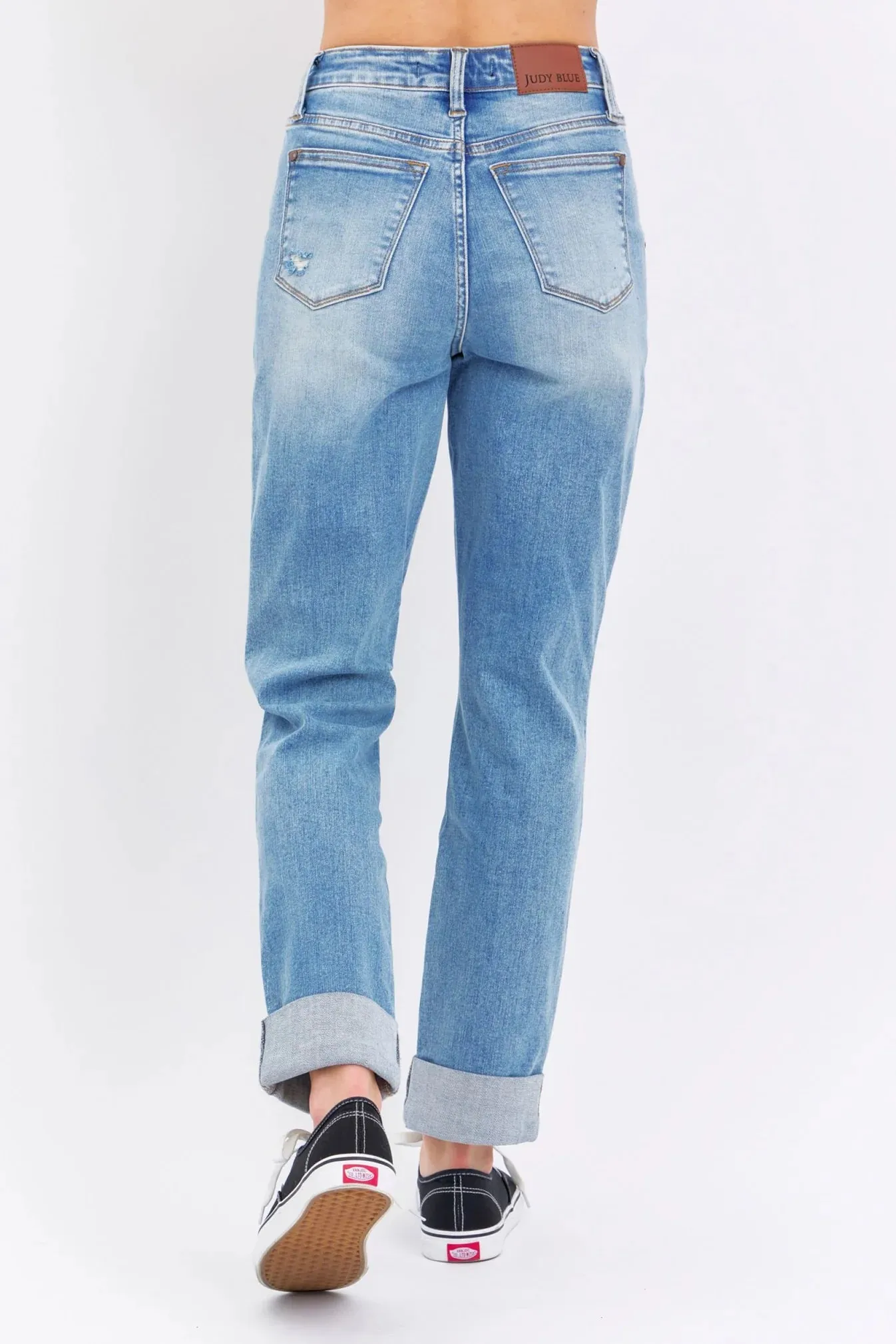 High Waist Patch Pocket & Destroy Boyfriend