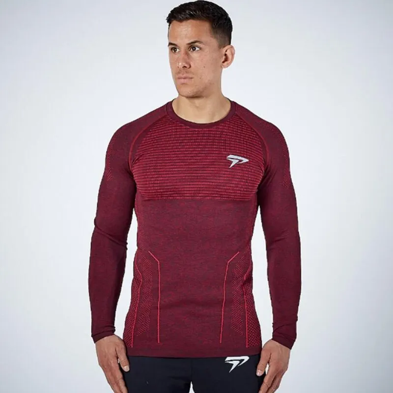 Men Compression Quick Dry T-shirt Running Sports Long Sleeve Shirt Gym Fitness Bodybuilding Tees Tops Male Training Clothing