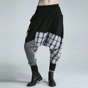 Patchwork Plaid Harem Pants | Millennials