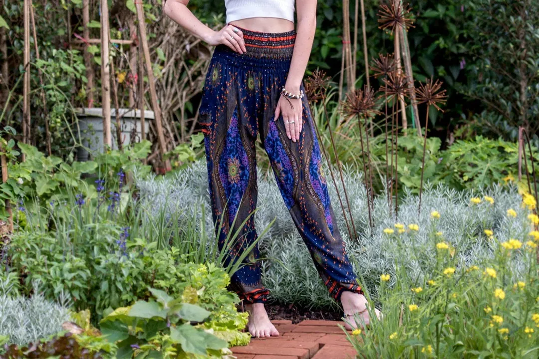 Peacock Eye in Navy / Unisex Harem Pants, Thailand