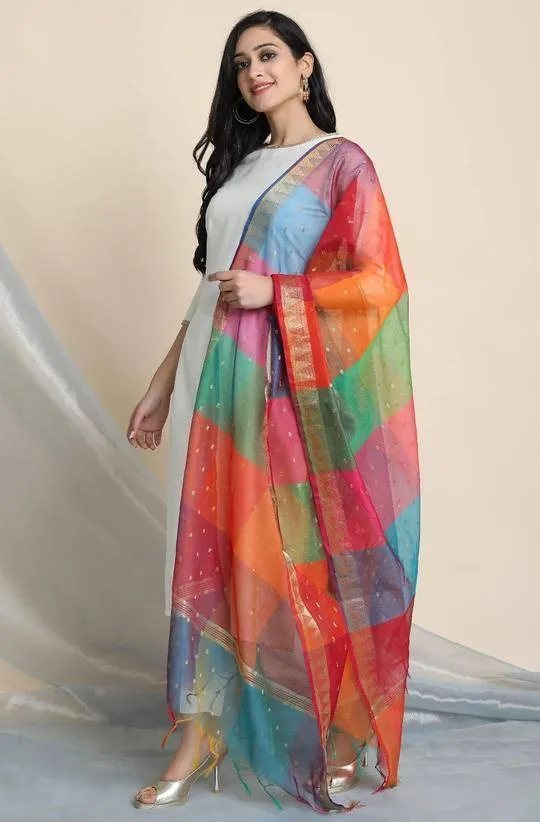 Poly Silk White Kurta Palazzo Set